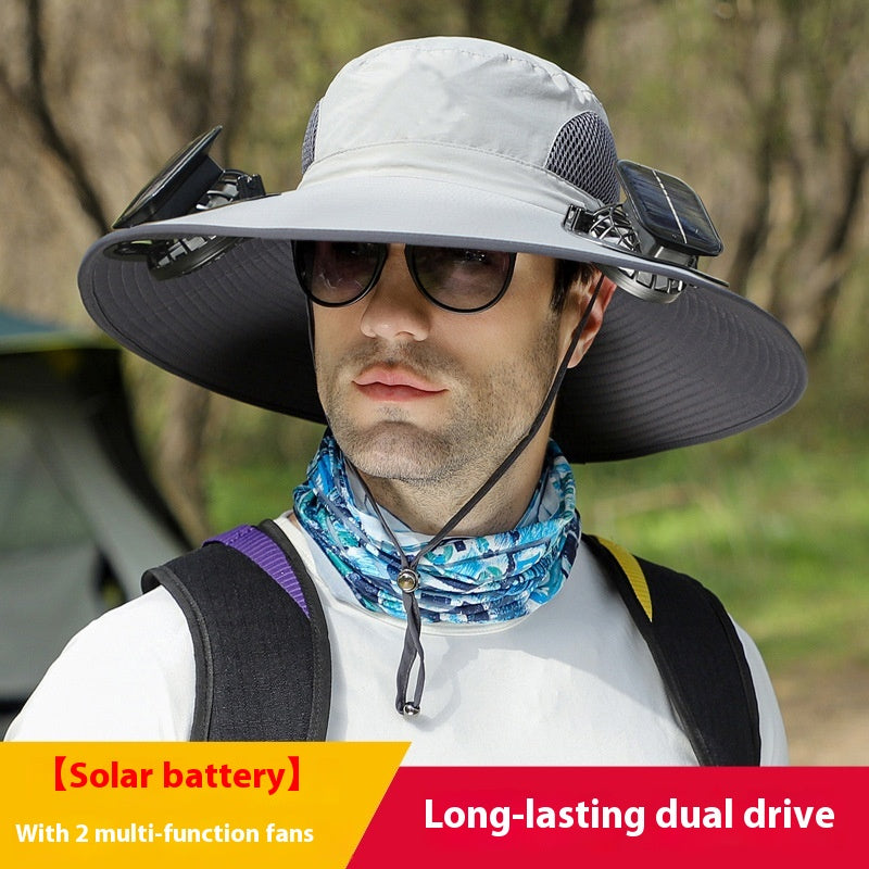 Solar Fan Rechargeable Brim Hat