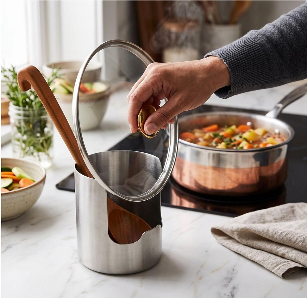 Keep Lids, Ladles & Mess Off Your Counter.